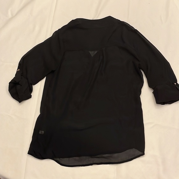 Black sheer blouse gold buttons by Mossimo - Picture 7 of 9